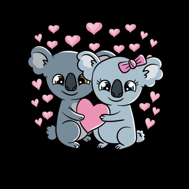 Saint-Valentin Couple Koalas Doux Koalas