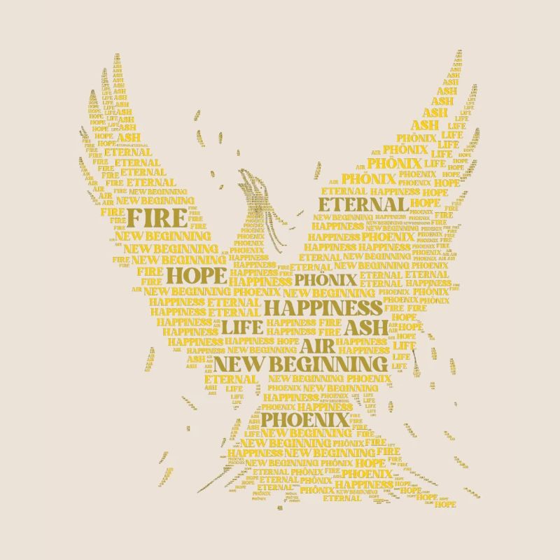 PHOENIX: Conception d’art de mots! Créatures mythiques, mythologie