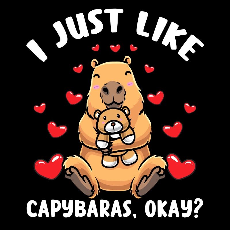 Capybara dans le style kawaii capybara Avec des cœurs