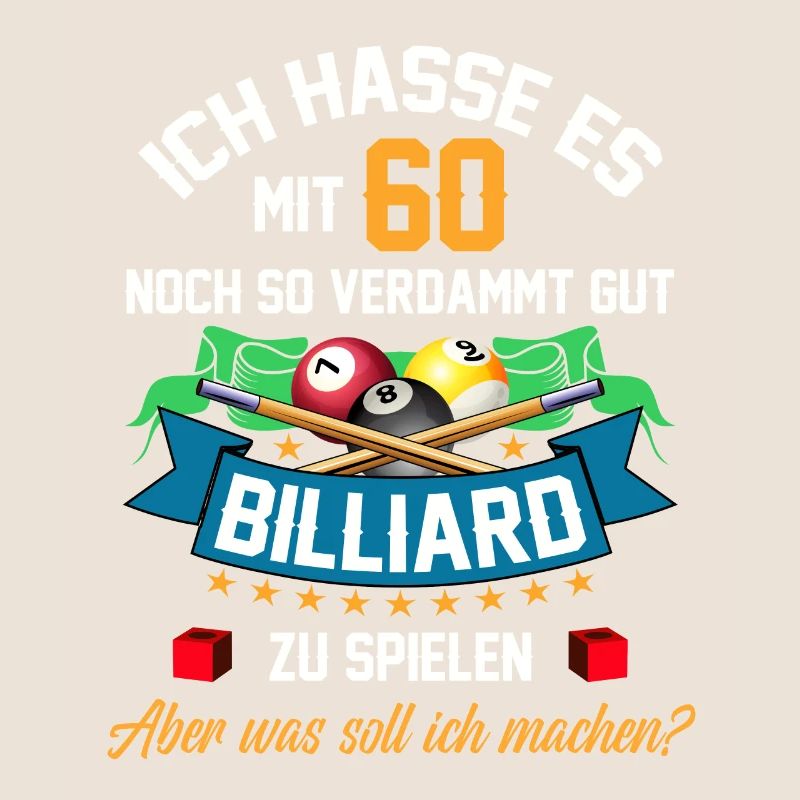 60. Geburtstag Billard Billardspieler Queue Fun