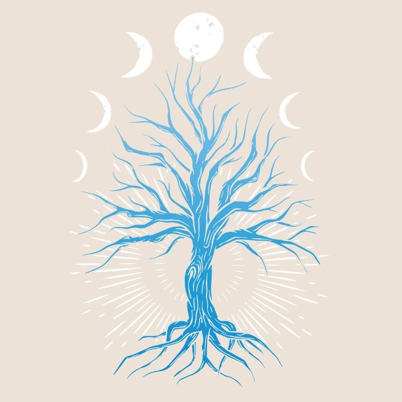 Mondphasen Hexerei-Hexen-Baum Des Lebens