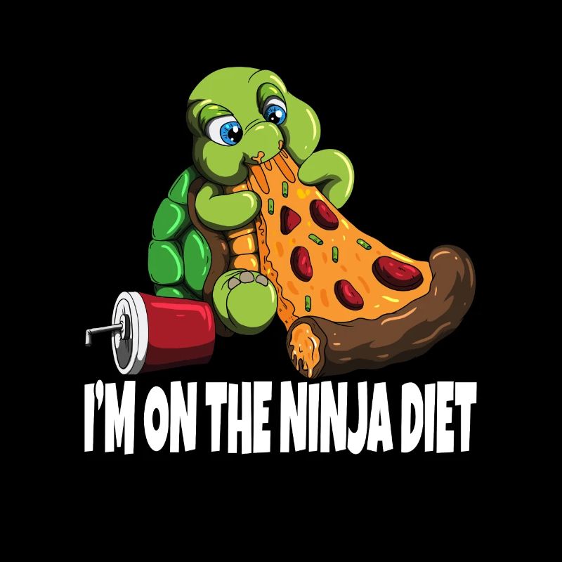 Pizza Turtle Fun Funny Diets Design