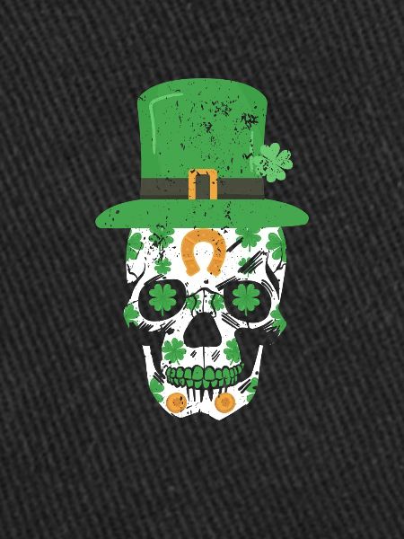 Saint-Patrick Skull trèfle irlandais