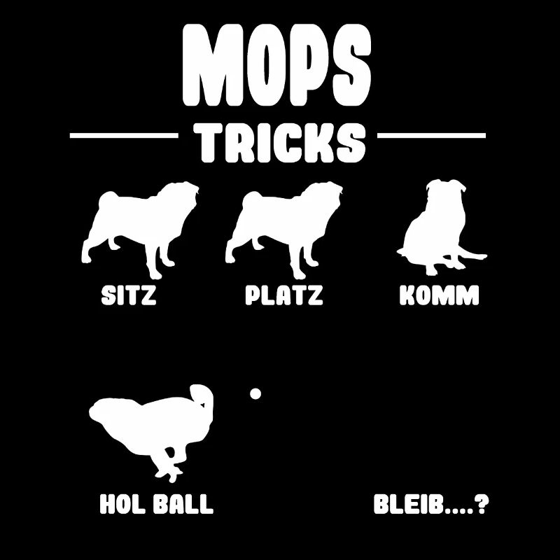 Witziges Mops Pug Puggle Hunde Tricks