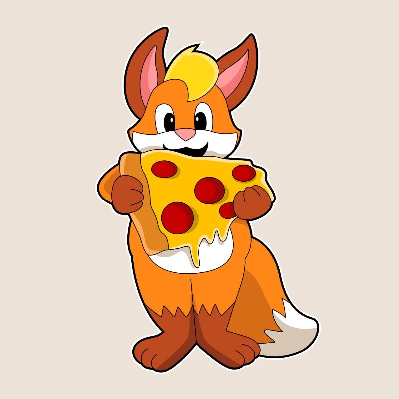 Fuchs mit Pizza