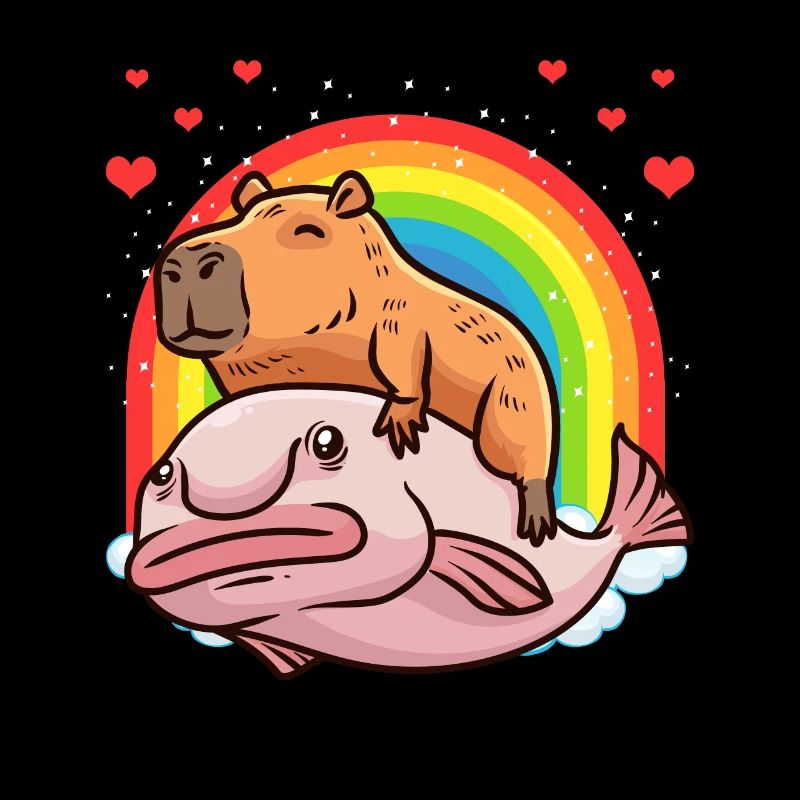Capybara Kawaii Blobfish Capybara Avec