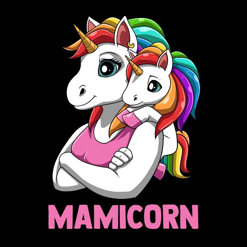 Mamicorn Mutter Tochter Partnerlook Einhörner