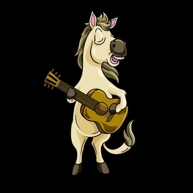 Comic horse joue de la guitare