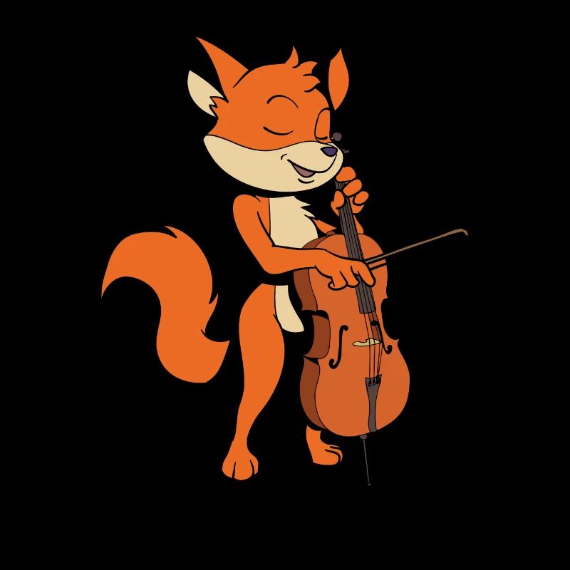 Comic Fuchs spielt Cello