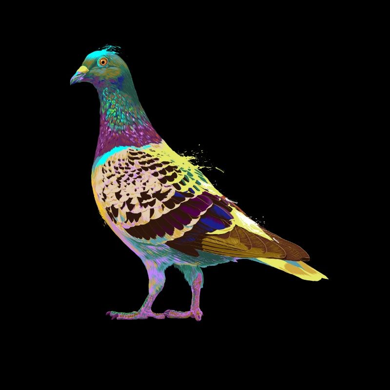 Colorful Splash Bird Pigeon
