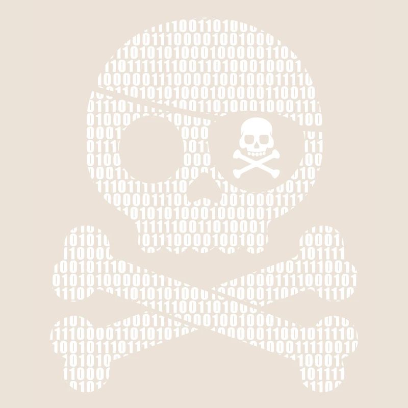 Digital Pirate Binär Code | Digitaler Schädel