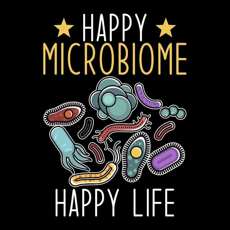Microbiome disant Microbiome heureux Vie heureuse