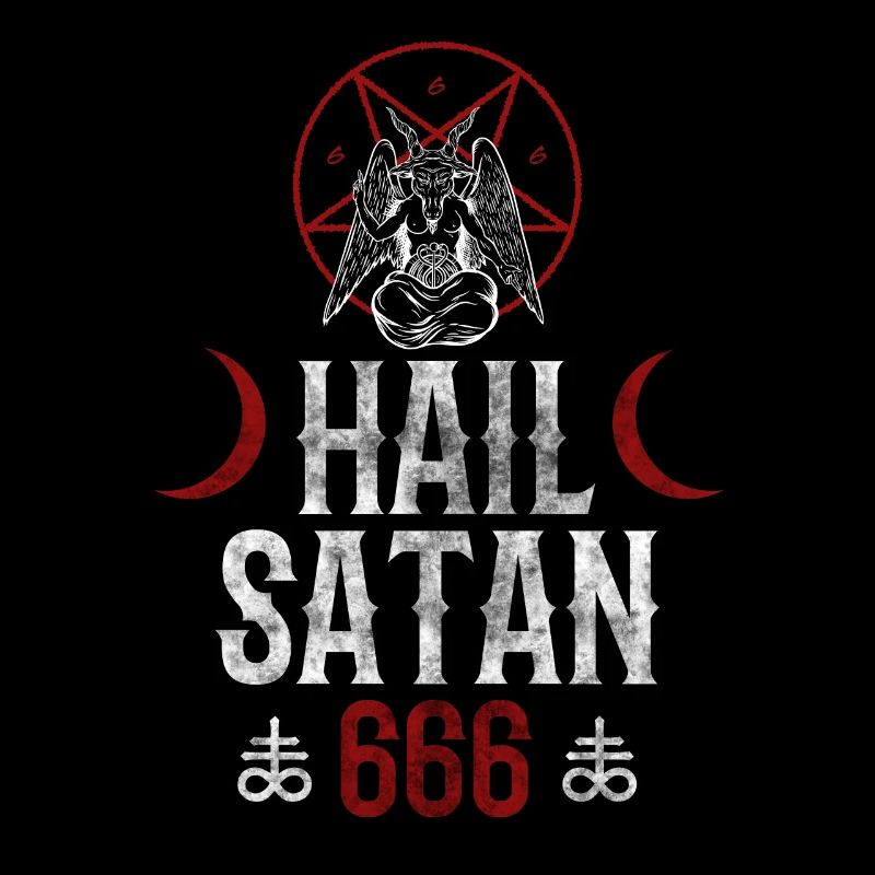 666 Hail Satan - Böse Ziege Baphomet Goth