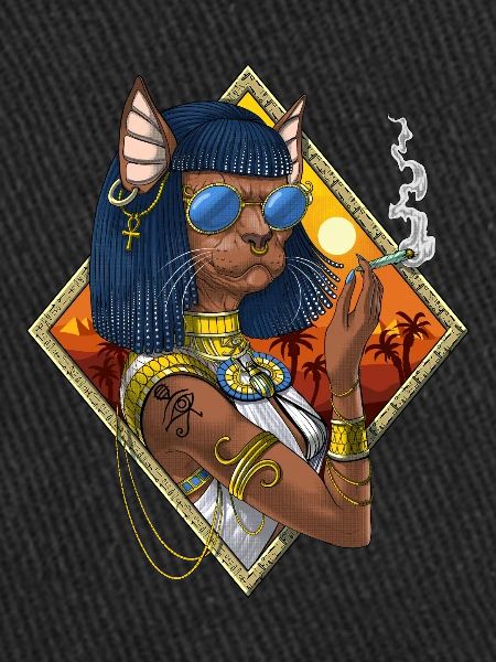 Bastet Déesse Hippie Stoner