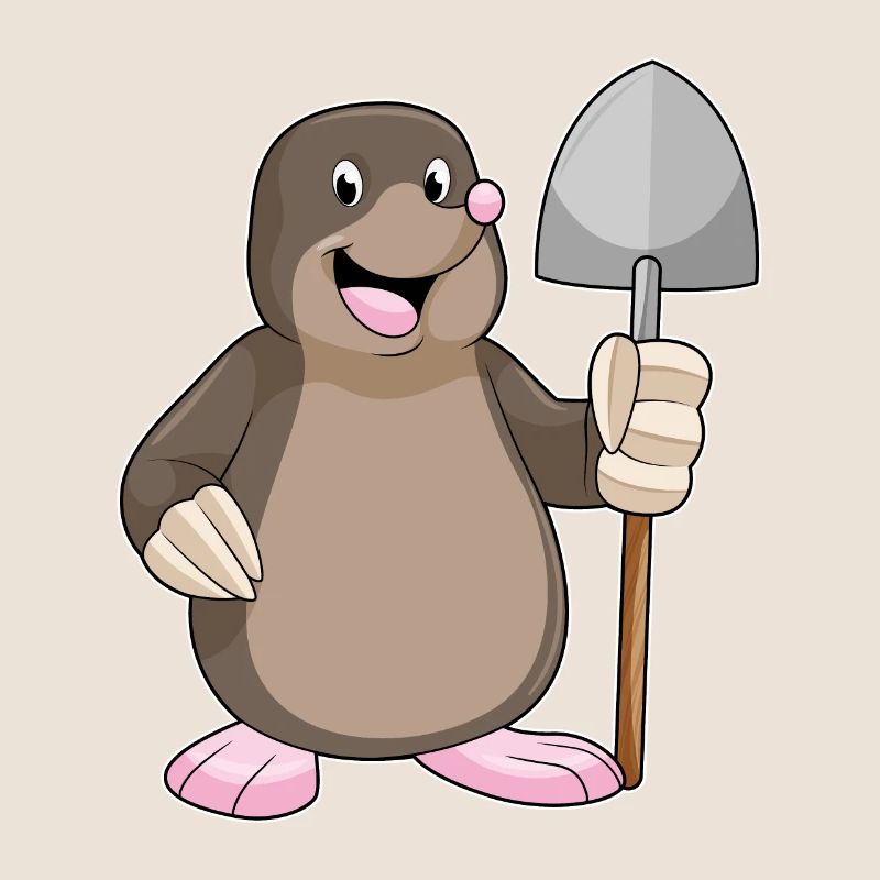 Mole with shovel