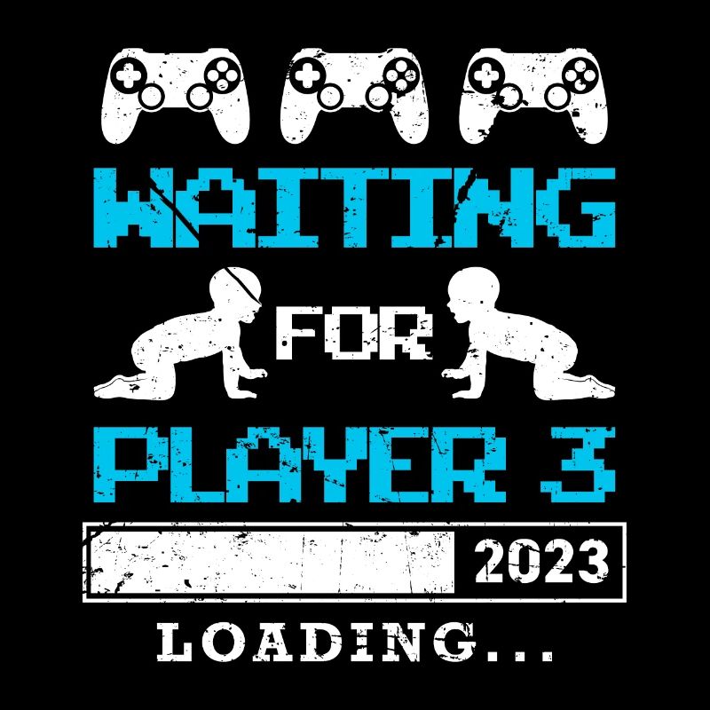 Waiting for Player 3 Werdender Vater Baby Geburt