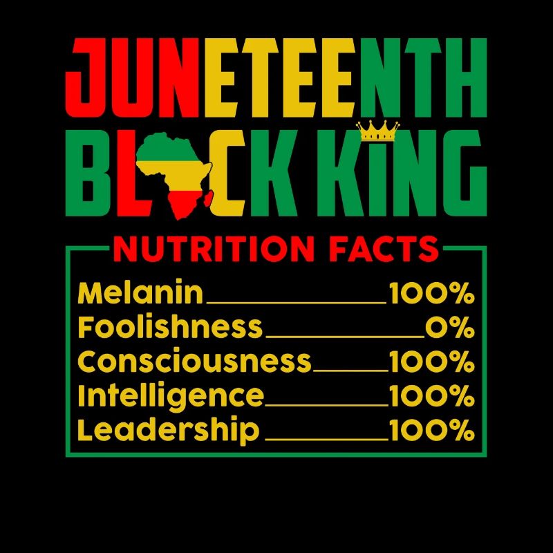 Juneteenth Black King Melanin 100% Afrocentric