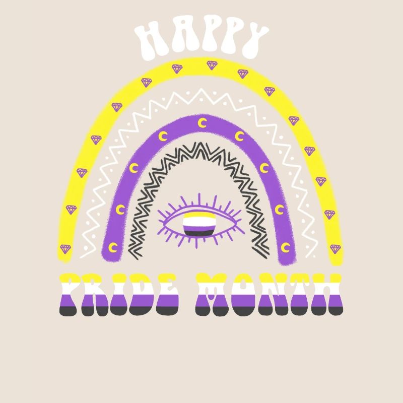 Boho Rainbow Happy Pride Month Nonbinary