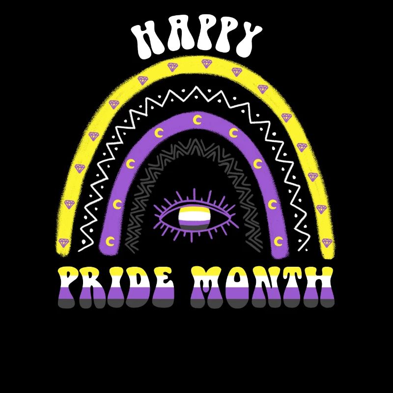 Boho Rainbow Happy Pride Month Nonbinary