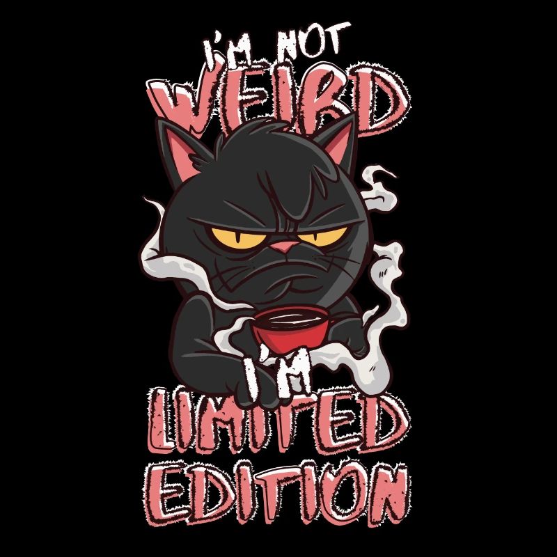 Cartoon Cat avec tasse à café - Édition limitée