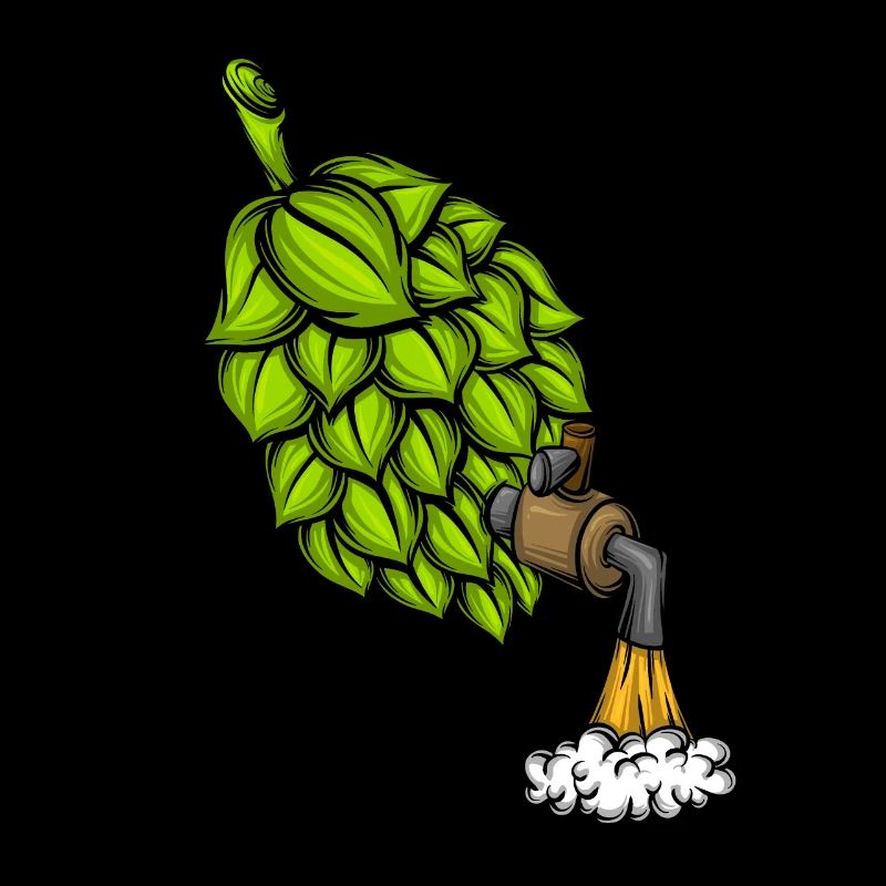 Beer Lover Alcohol Drinking Hops With Tap Beer