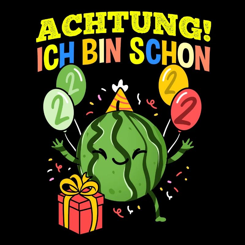 Achtung Ich Bin Schon 2 Geburtstag Wassermelone