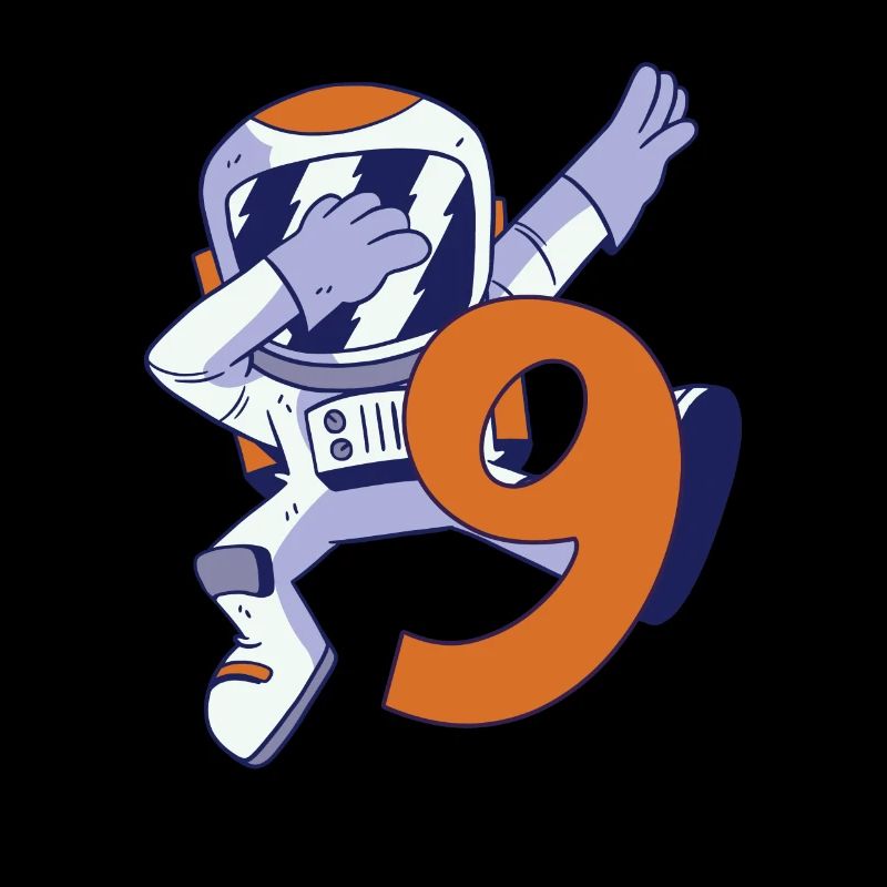 9ème anniversaire Astronaute 9 ans Galaxie spatiale