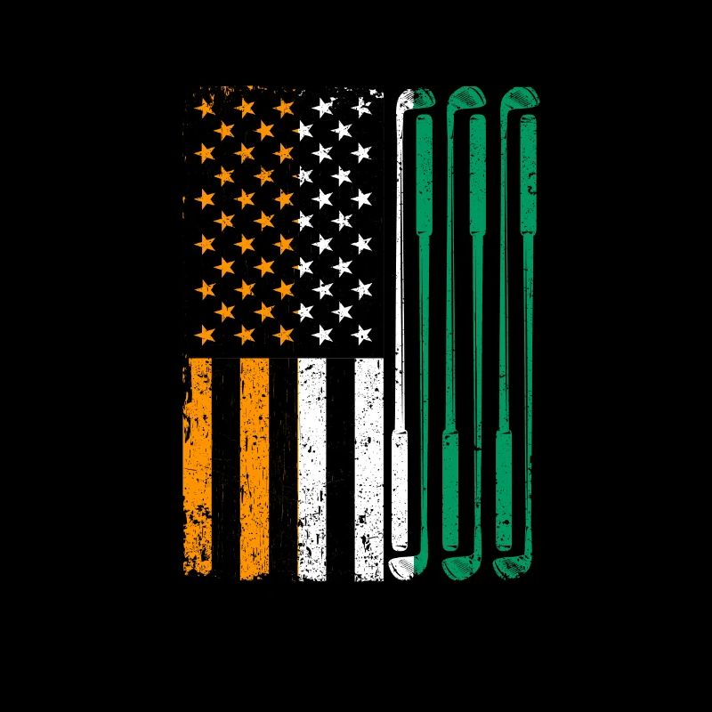 Irish American Flag Golfer St. Paddy