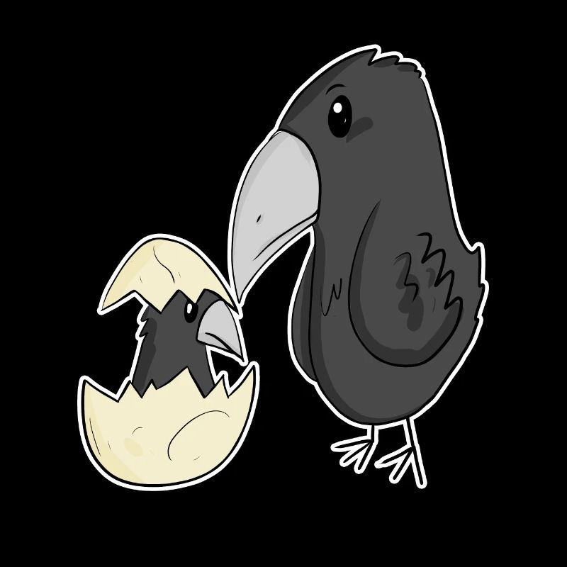 Krähe mit Baby Krähe