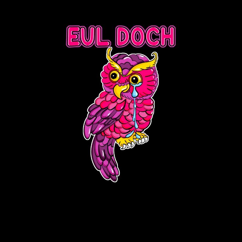 Niedliche Traurige Pinke Eule Eul Doch