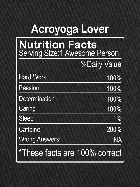 Acroyoga Lover faits nutritionnels