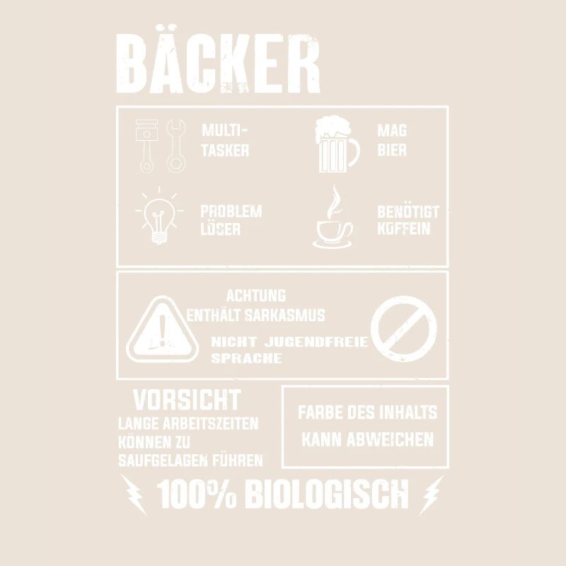 BÄCKER Spruch Beruf Sarkasmus Lustig Humor