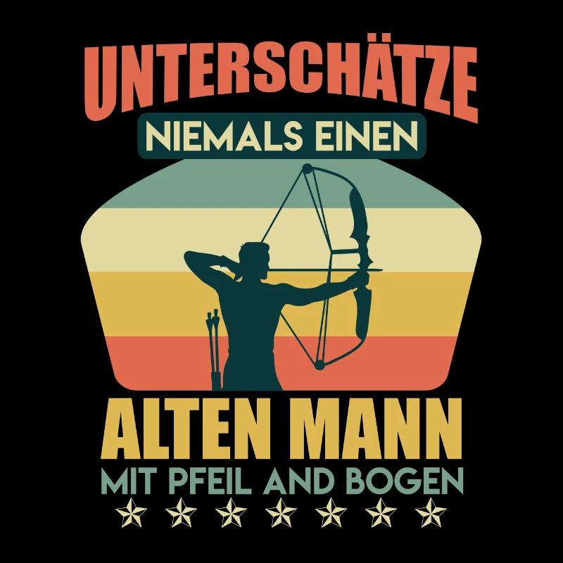 Alter Mann mit Pfeil und Bogen Bogenschütze