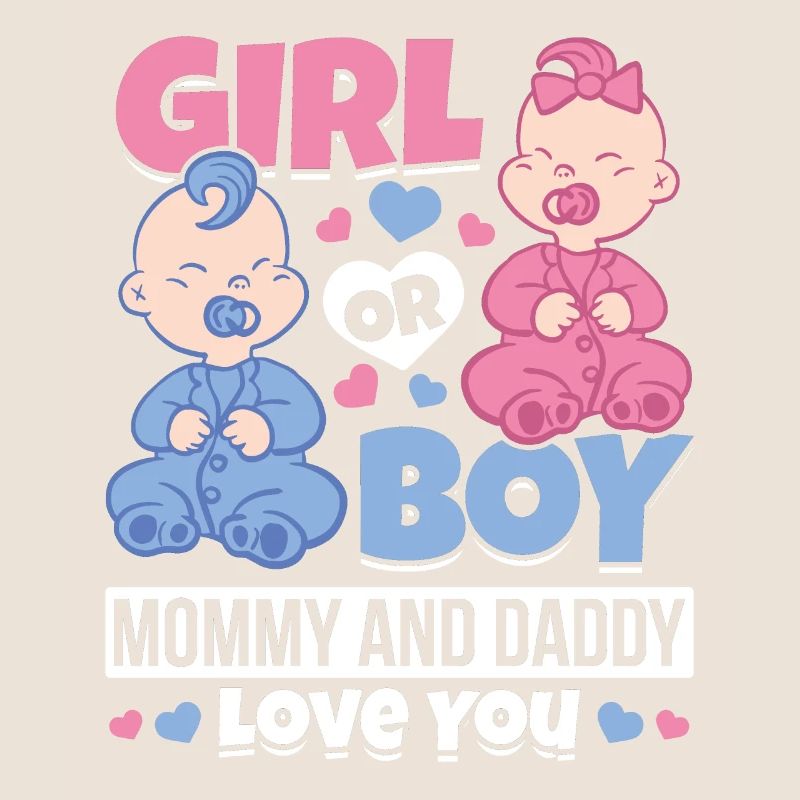 Mädchen oder Junge Mama und Papa lieben dich Baby