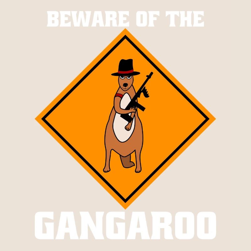 Känguru Warnung bewaffnete Kängurus