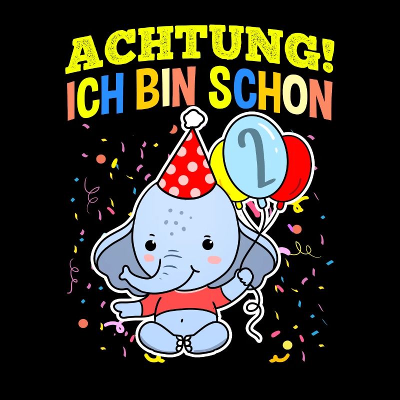 Achtung Ich Bin Schon 2 Geburtstag Elefant