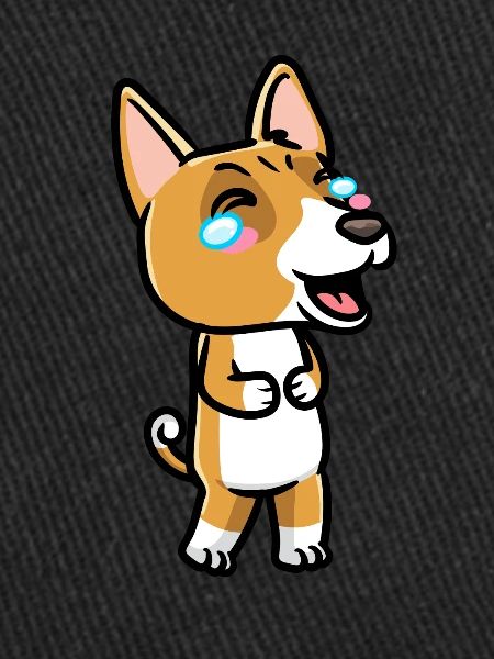 Basenji Chien Riant Emoticon