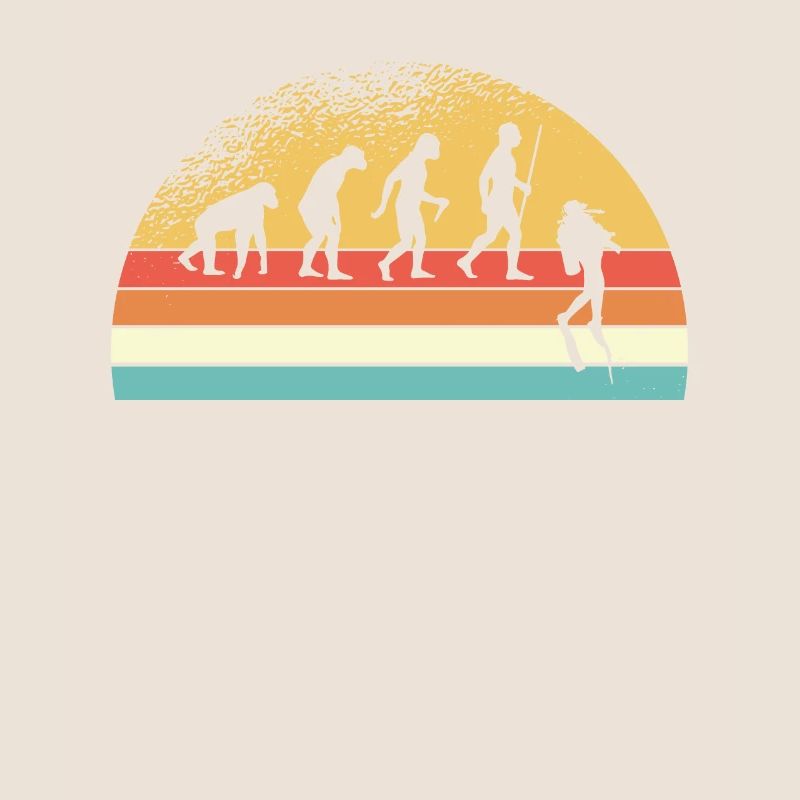 Evolution des Vintage-Tauchens Geschenkidee Meer