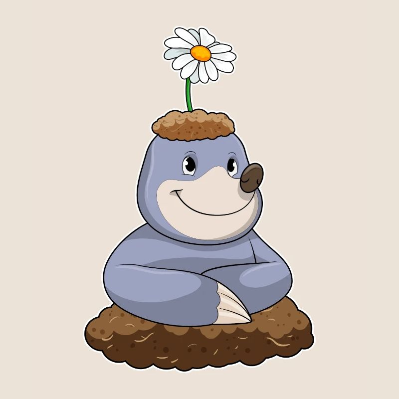Maulwurf mit Gänseblümchen Blume