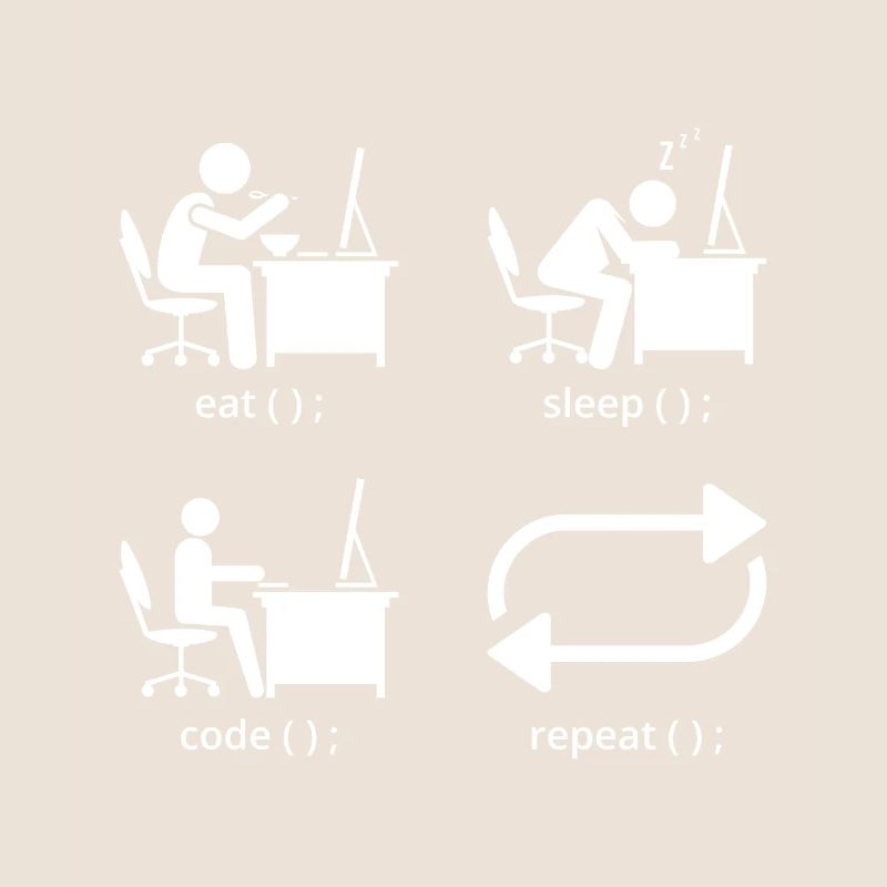 Eat Sleep Code Repeat Coder Programmer Software De