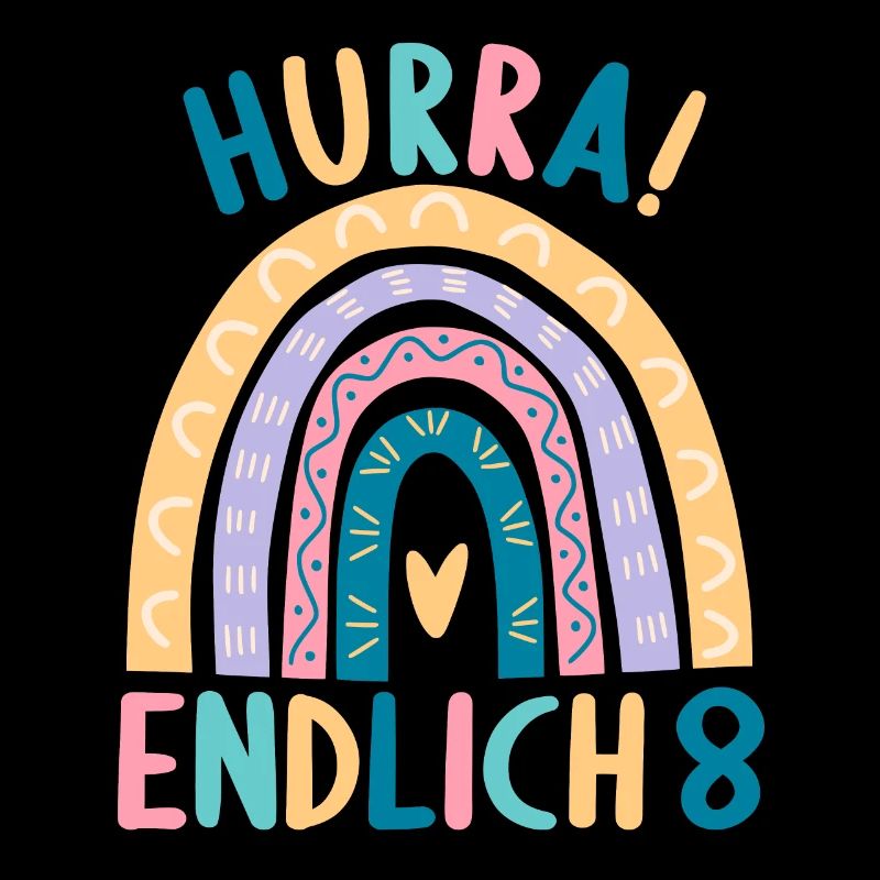 8 Jahre Rainbow Regenbogen 8. Geburtstag