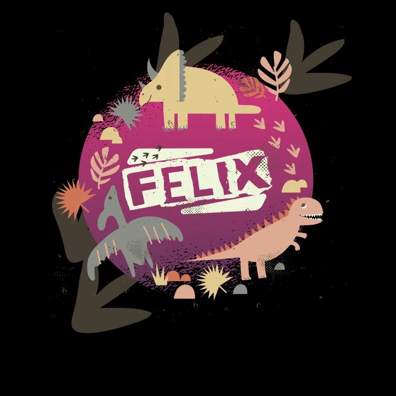 FELIX - Beautiful boy name with cute dinosaurs
