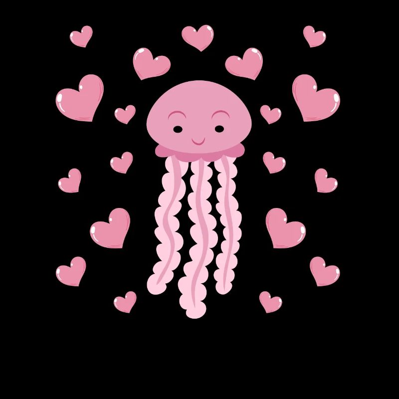 Mignonne Méduse Cœurs Méduses avec Cœurs Méduses Méduses