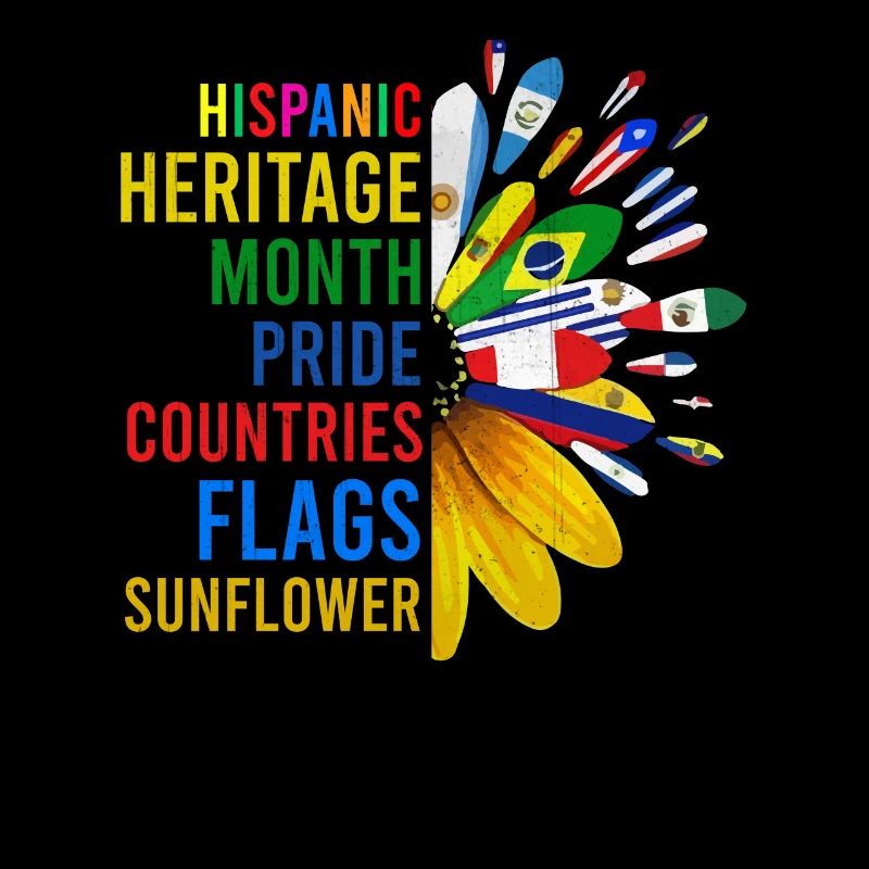 Hispanic Heritage Month Pride Countries Flags Sunf