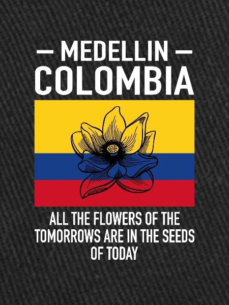 Medellin Colombie Fleurs Drapeau