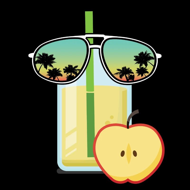 Jus de pomme avec lunettes de soleil