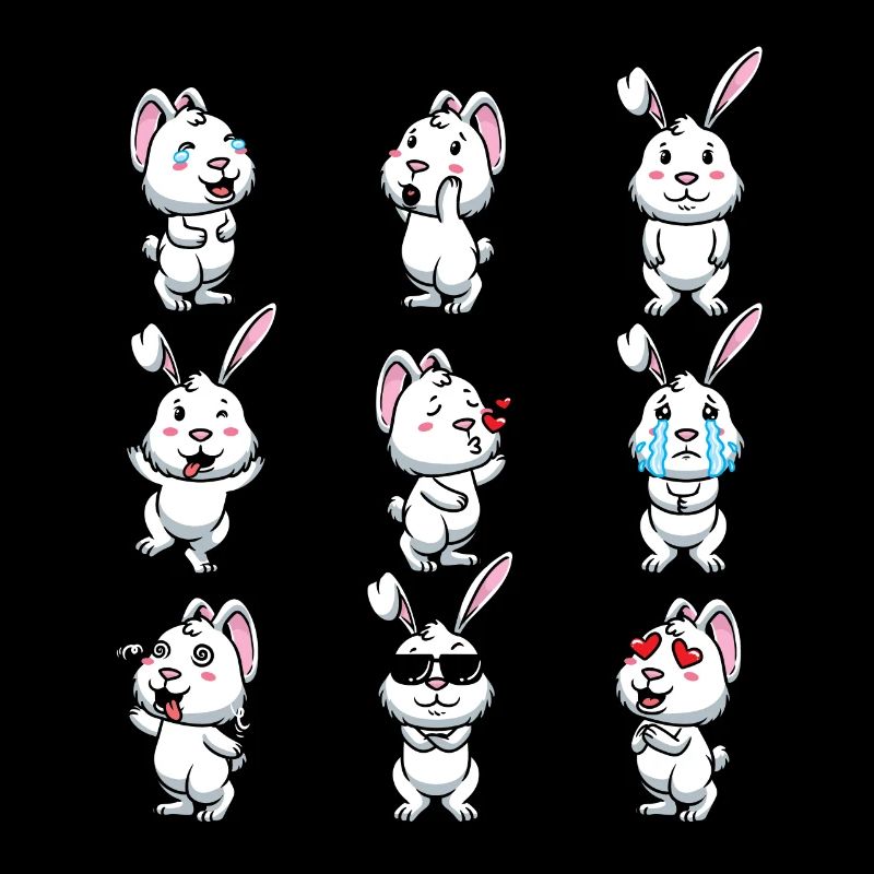 White Rabbit Emoticons Rabbit