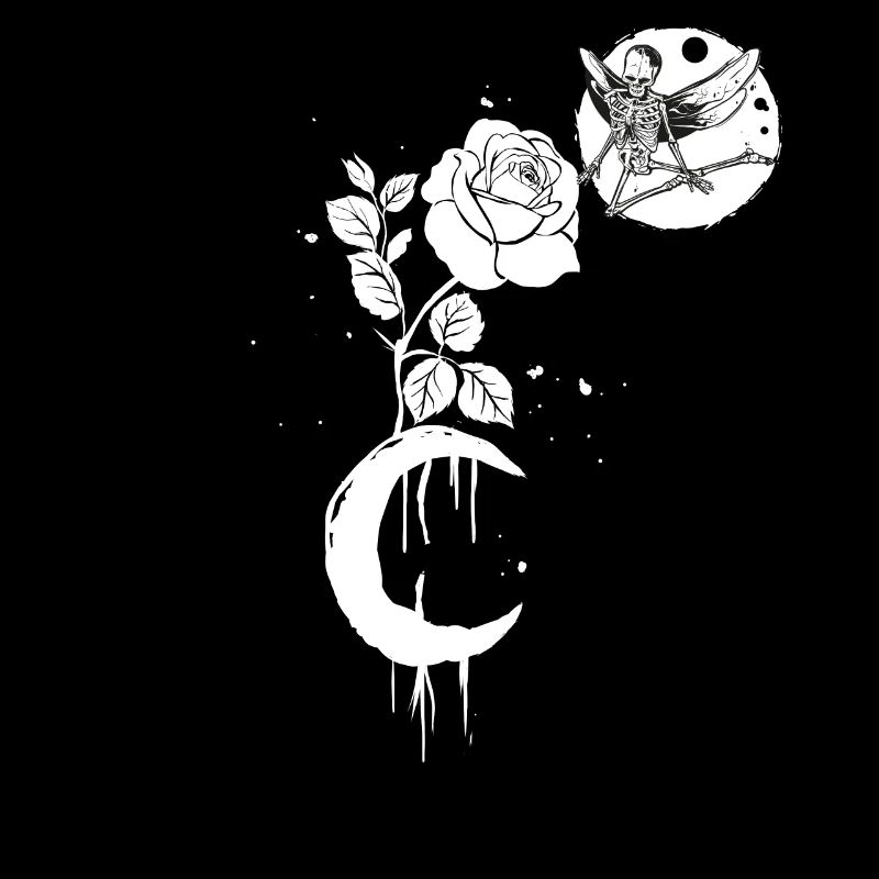 Occult Moonrose Witchcraft Witch Skeleton Occult