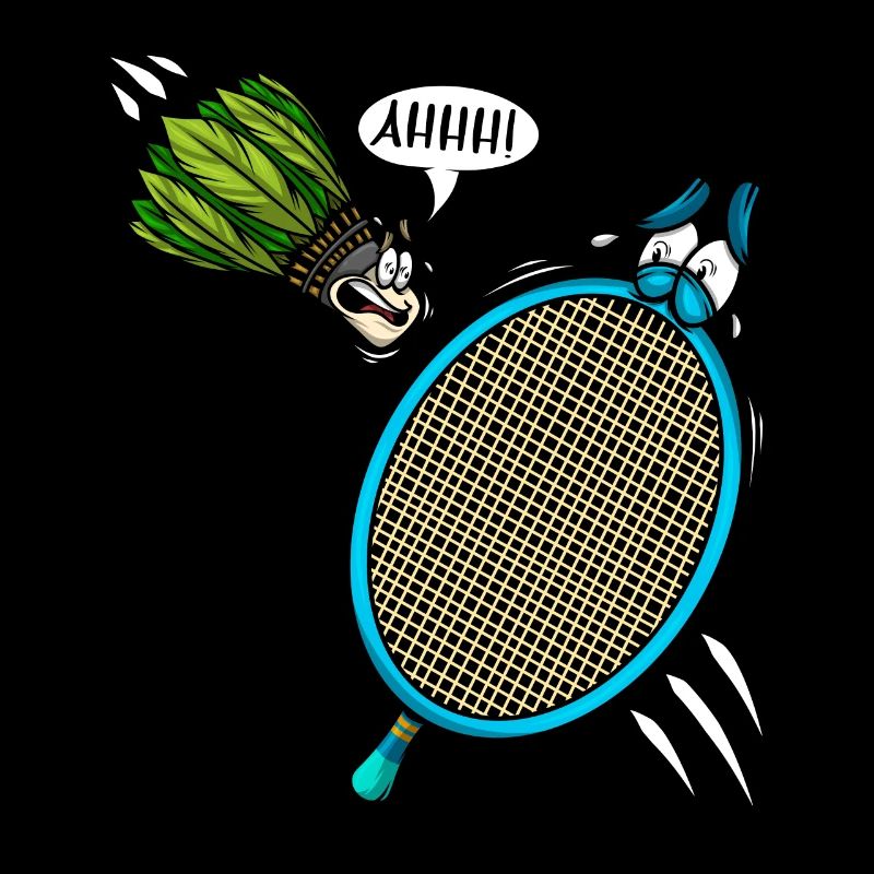 Badminton Player Shuttlecock Screaming Ahhh