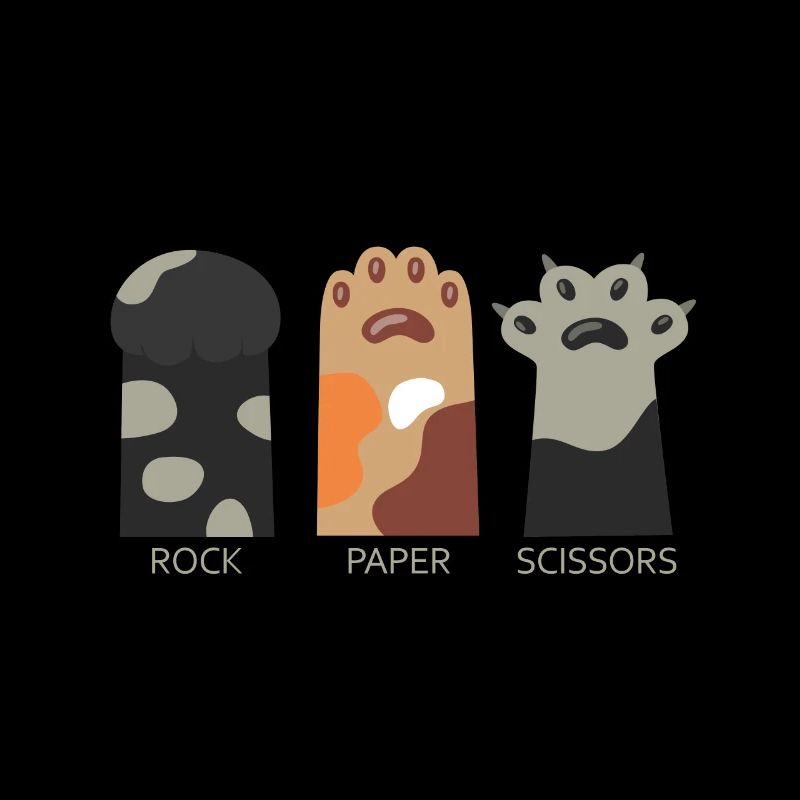 Rock Paper Scissors Funny Tiger-Cat Game Hands